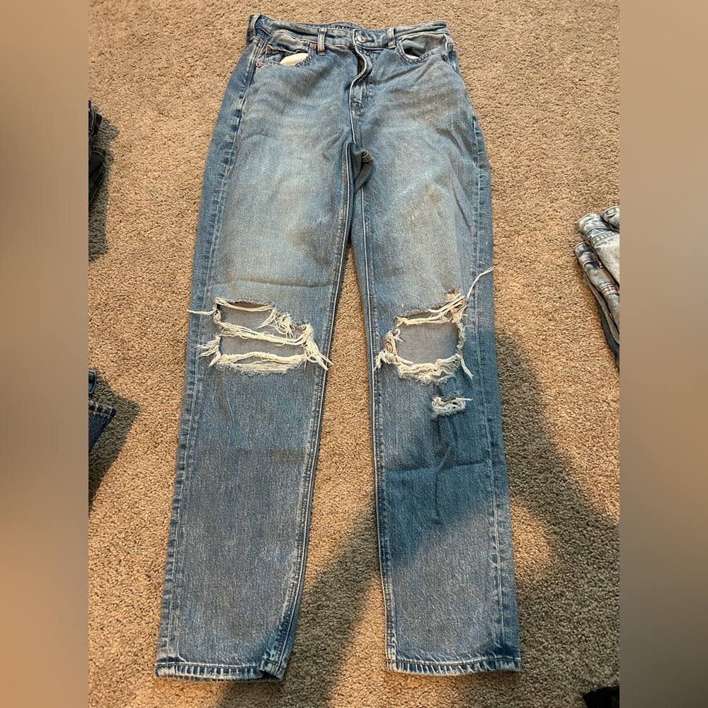 American Eagle Outfitters Ripped Blue Skinny Jeans